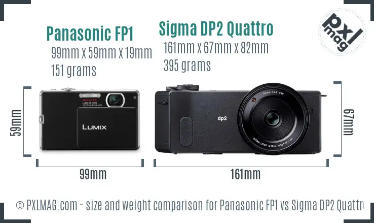Panasonic FP1 vs Sigma DP2 Quattro size comparison