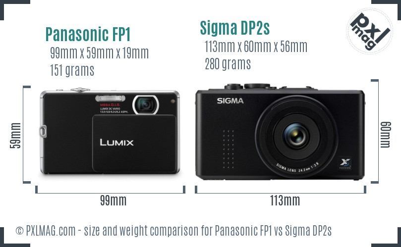 Panasonic FP1 vs Sigma DP2s size comparison