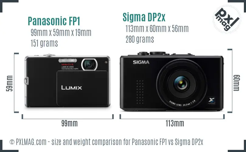 Panasonic FP1 vs Sigma DP2x size comparison