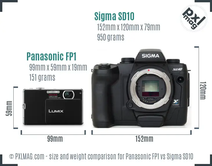 Panasonic FP1 vs Sigma SD10 size comparison Panasonic FP1 vs Sigma SD10 size comparison