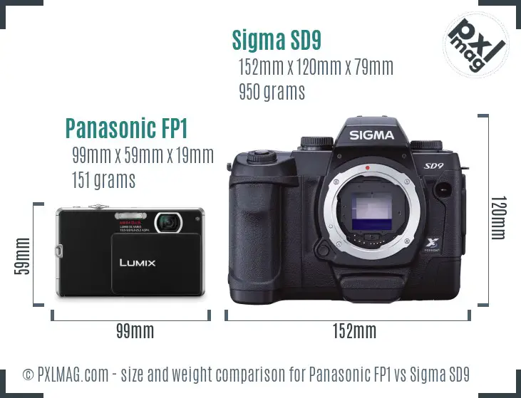 Panasonic FP1 vs Sigma SD9 size comparison Panasonic FP1 vs Sigma SD9 size comparison