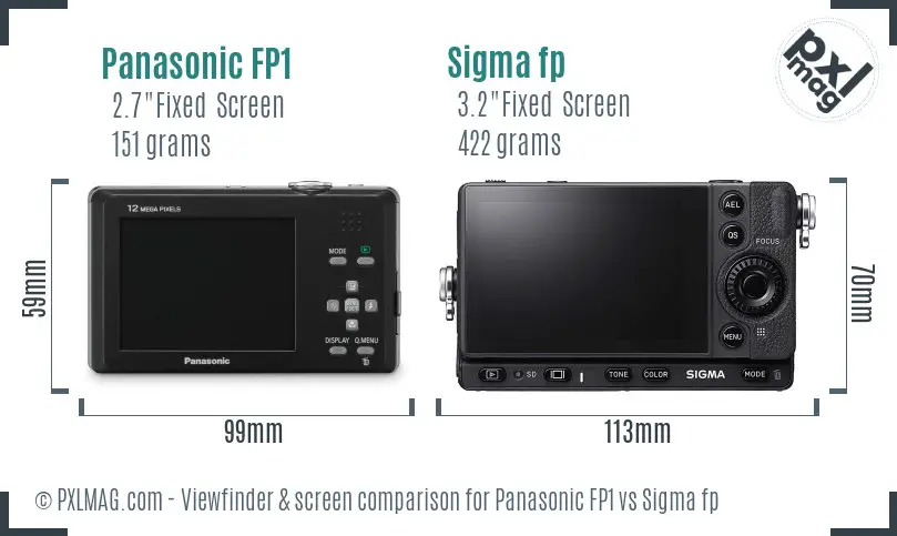 Panasonic FP1 vs Sigma fp Screen and Viewfinder comparison