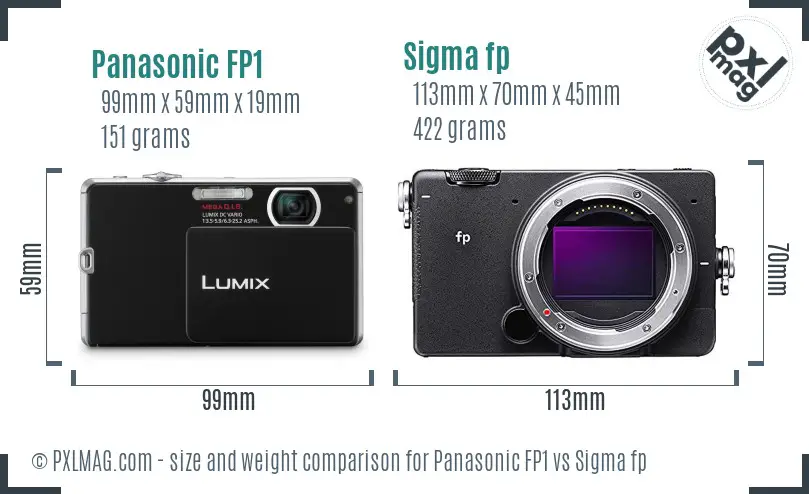 Panasonic FP1 vs Sigma fp size comparison