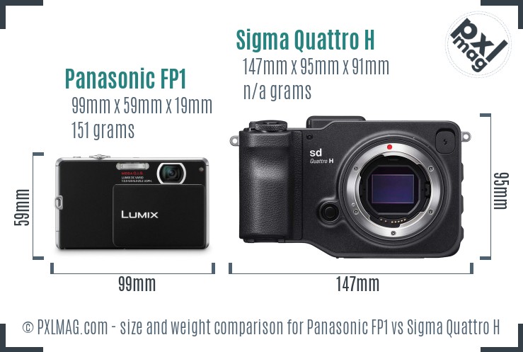Panasonic FP1 vs Sigma Quattro H size comparison