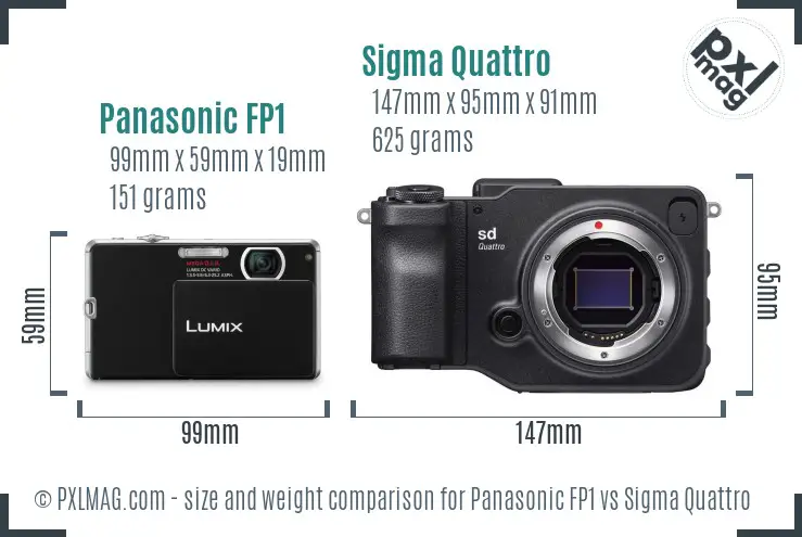 Panasonic FP1 vs Sigma Quattro size comparison Panasonic FP1 vs Sigma Quattro size comparison