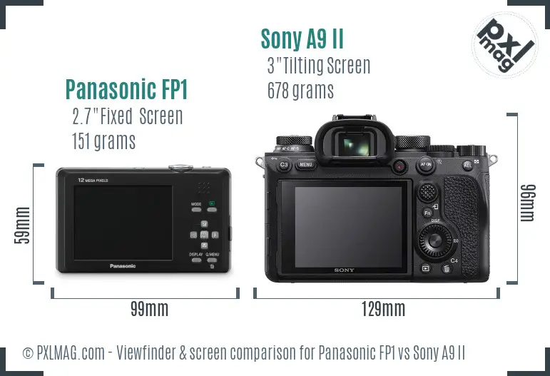 Panasonic FP1 vs Sony A9 II Screen and Viewfinder comparison