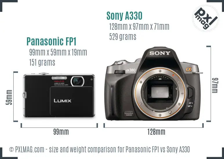 Panasonic FP1 vs Sony A330 size comparison