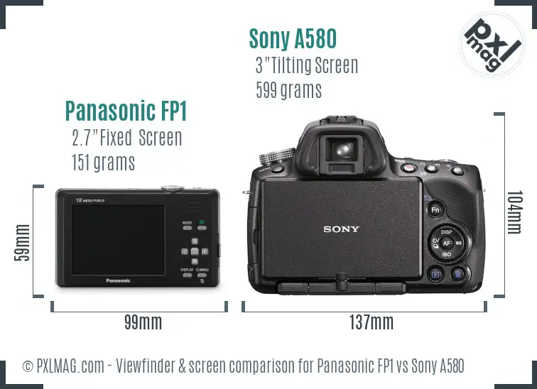 Panasonic FP1 vs Sony A580 Screen and Viewfinder comparison