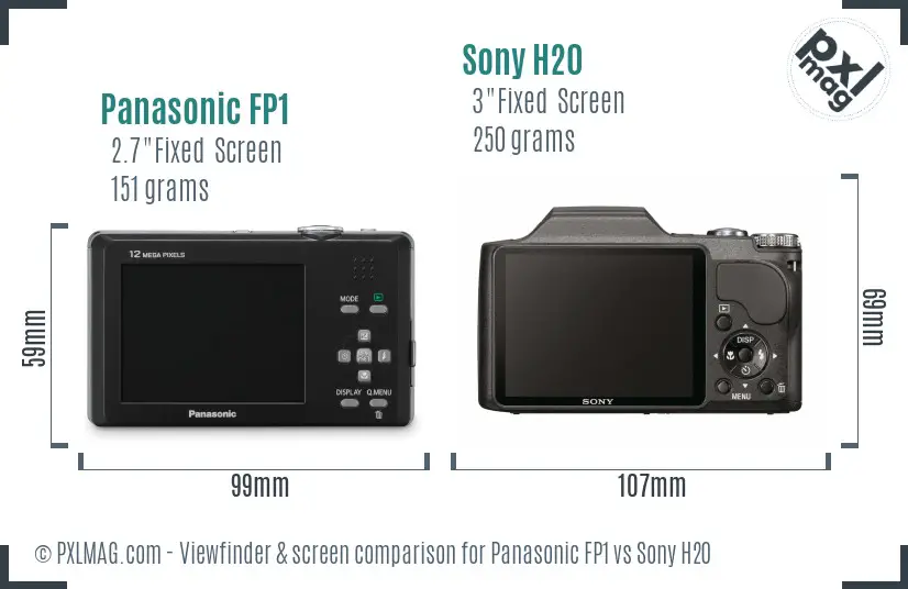 Panasonic FP1 vs Sony H20 Screen and Viewfinder comparison