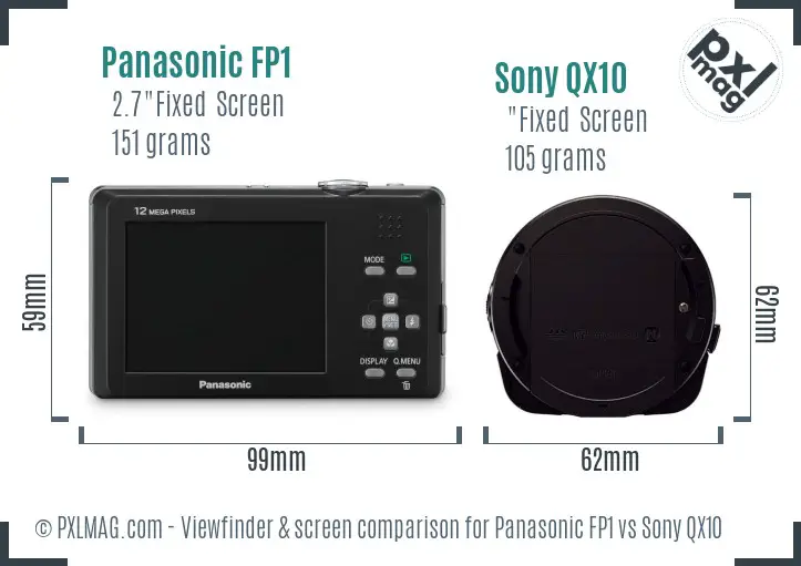 Panasonic FP1 vs Sony QX10 Screen and Viewfinder comparison