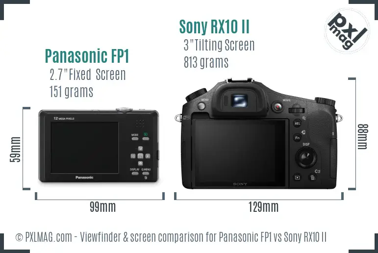 Panasonic FP1 vs Sony RX10 II Screen and Viewfinder comparison