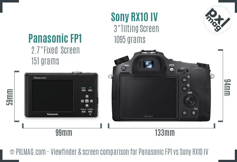 Panasonic FP1 vs Sony RX10 IV Screen and Viewfinder comparison