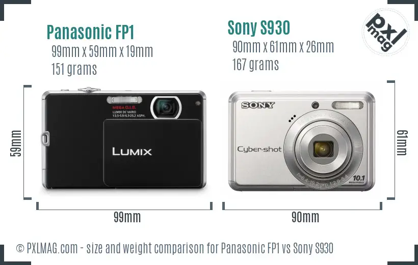 Panasonic FP1 vs Sony S930 size comparison