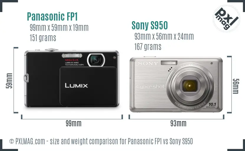 Panasonic FP1 vs Sony S950 size comparison Panasonic FP1 vs Sony S950 size comparison
