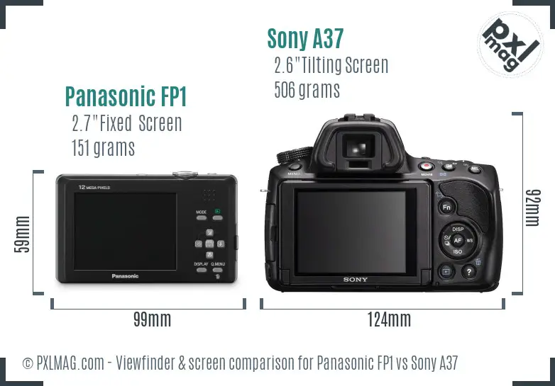 Panasonic FP1 vs Sony A37 Screen and Viewfinder comparison