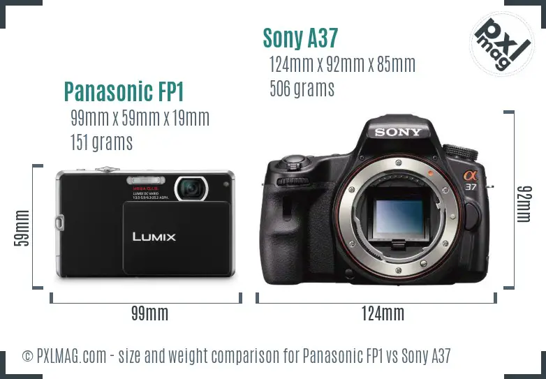 Panasonic FP1 vs Sony A37 size comparison