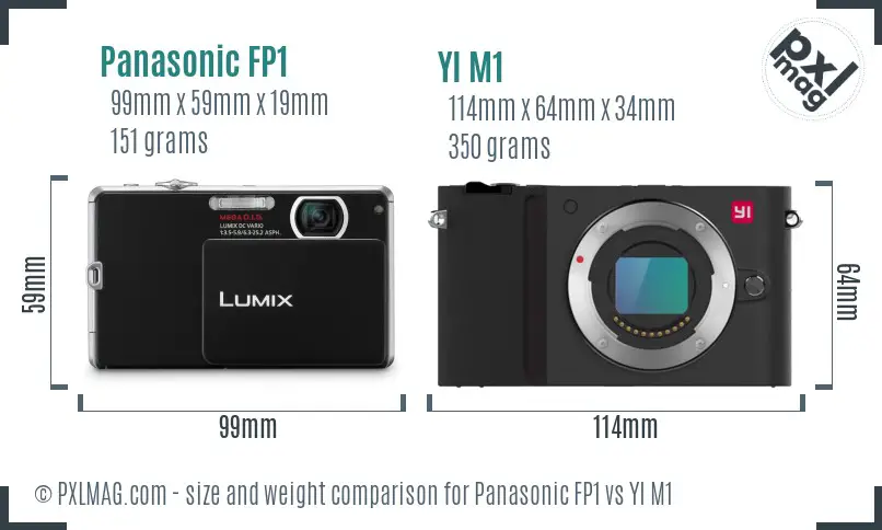 Panasonic FP1 vs YI M1 size comparison