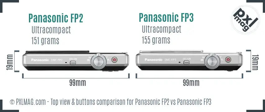 Panasonic FP2 vs Panasonic FP3 top view buttons comparison
