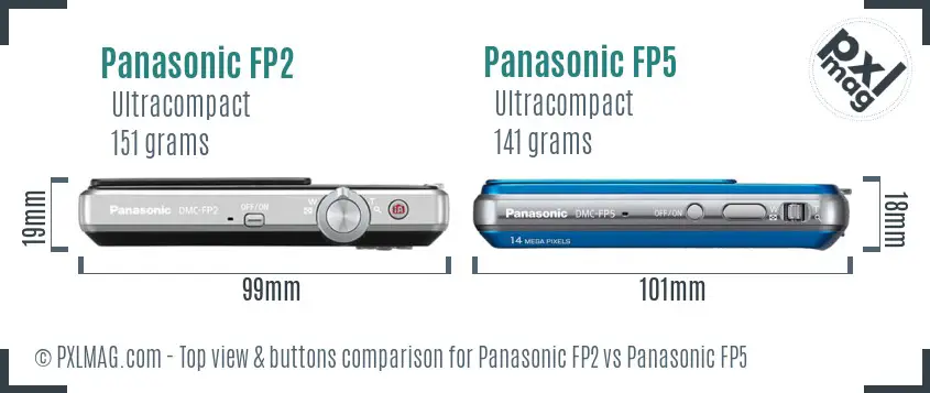 Panasonic FP2 vs Panasonic FP5 top view buttons comparison