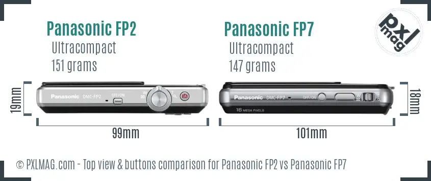 Panasonic FP2 vs Panasonic FP7 top view buttons comparison