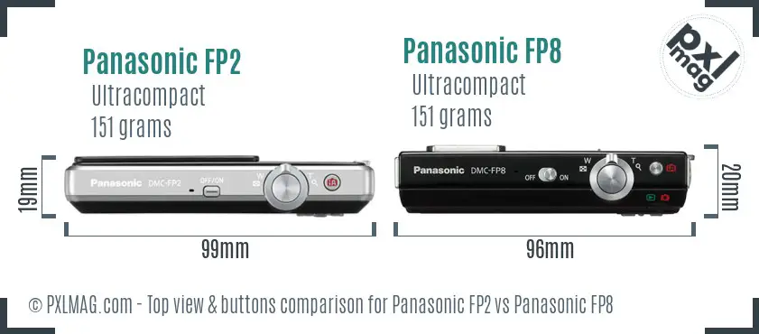 Panasonic FP2 vs Panasonic FP8 top view buttons comparison
