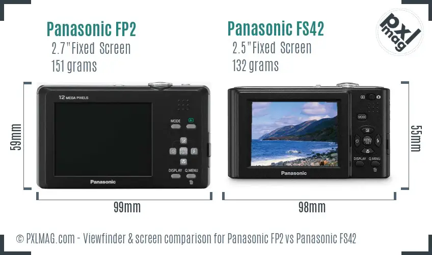 Panasonic FP2 vs Panasonic FS42 Screen and Viewfinder comparison