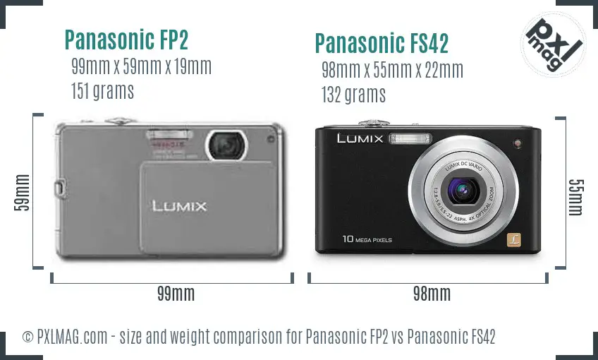 Panasonic FP2 vs Panasonic FS42 size comparison