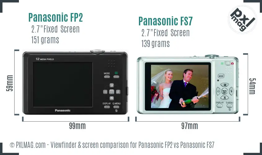 Panasonic FP2 vs Panasonic FS7 Screen and Viewfinder comparison