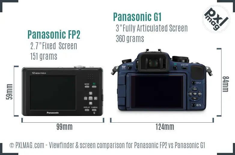 Panasonic FP2 vs Panasonic G1 Screen and Viewfinder comparison