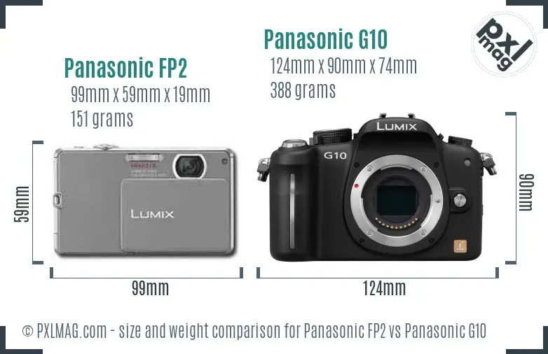 Panasonic FP2 vs Panasonic G10 size comparison