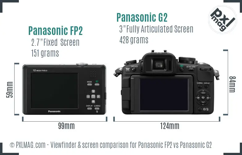 Panasonic FP2 vs Panasonic G2 Screen and Viewfinder comparison