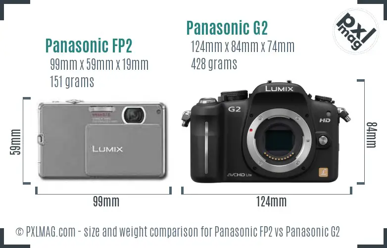 Panasonic FP2 vs Panasonic G2 size comparison