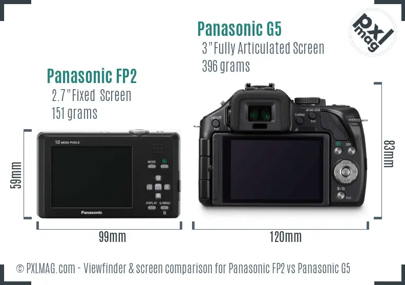 Panasonic FP2 vs Panasonic G5 Screen and Viewfinder comparison