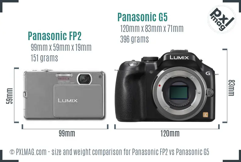 Panasonic FP2 vs Panasonic G5 size comparison