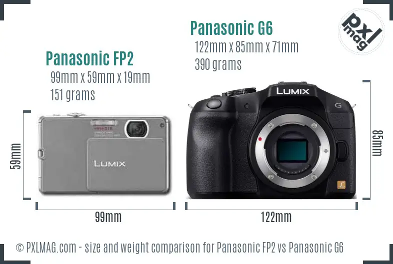 Panasonic FP2 vs Panasonic G6 size comparison