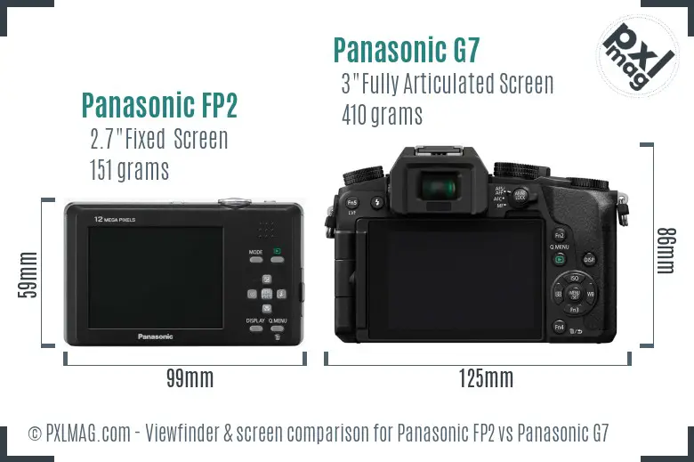 Panasonic FP2 vs Panasonic G7 Screen and Viewfinder comparison