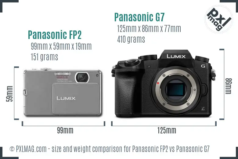 Panasonic FP2 vs Panasonic G7 size comparison