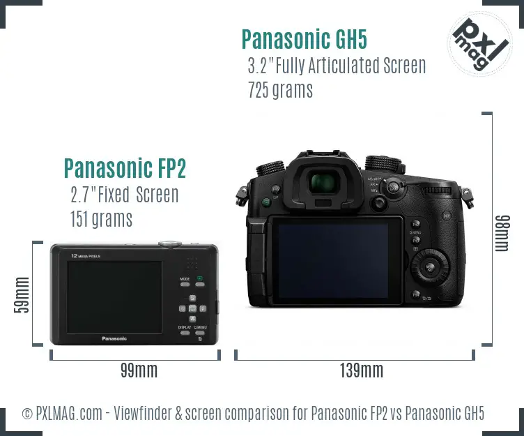 Panasonic FP2 vs Panasonic GH5 Screen and Viewfinder comparison