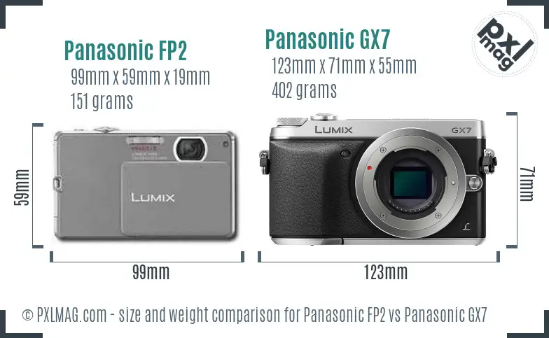 Panasonic FP2 vs Panasonic GX7 size comparison