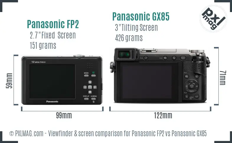 Panasonic FP2 vs Panasonic GX85 Screen and Viewfinder comparison