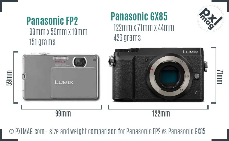 Panasonic FP2 vs Panasonic GX85 size comparison