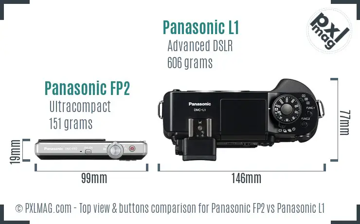 Panasonic FP2 vs Panasonic L1 top view buttons comparison