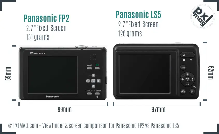 Panasonic FP2 vs Panasonic LS5 Screen and Viewfinder comparison