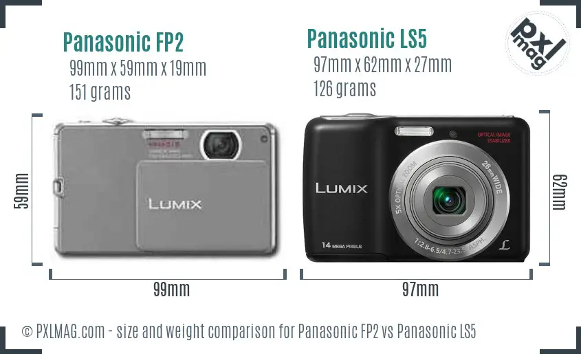 Panasonic FP2 vs Panasonic LS5 size comparison