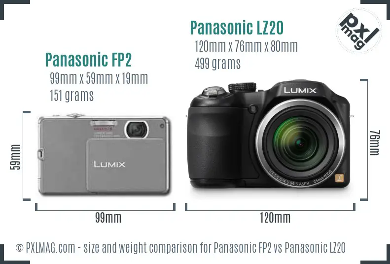 Panasonic FP2 vs Panasonic LZ20 size comparison