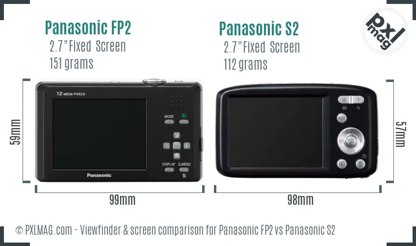 Panasonic FP2 vs Panasonic S2 Screen and Viewfinder comparison