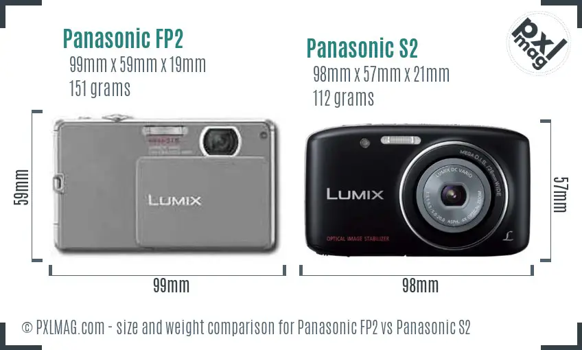 Panasonic FP2 vs Panasonic S2 size comparison Panasonic FP2 vs Panasonic S2 size comparison