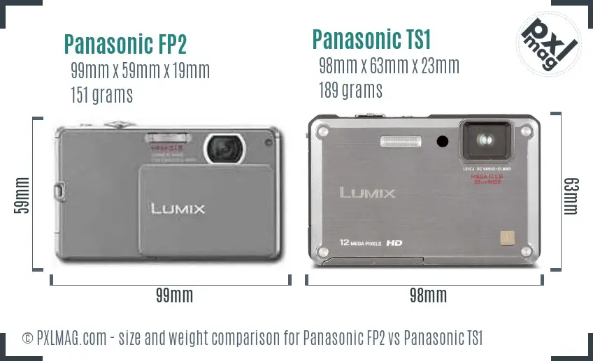 Panasonic FP2 vs Panasonic TS1 size comparison