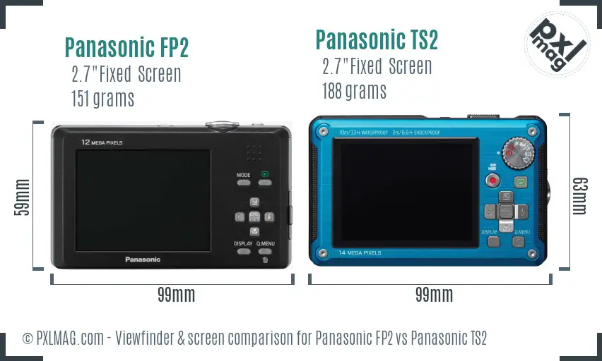 Panasonic FP2 vs Panasonic TS2 Screen and Viewfinder comparison