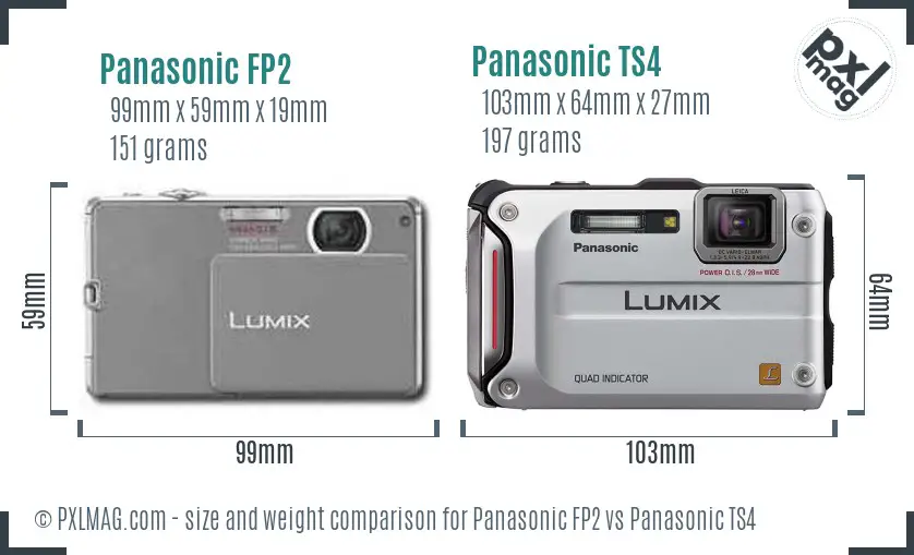 Panasonic FP2 vs Panasonic TS4 size comparison